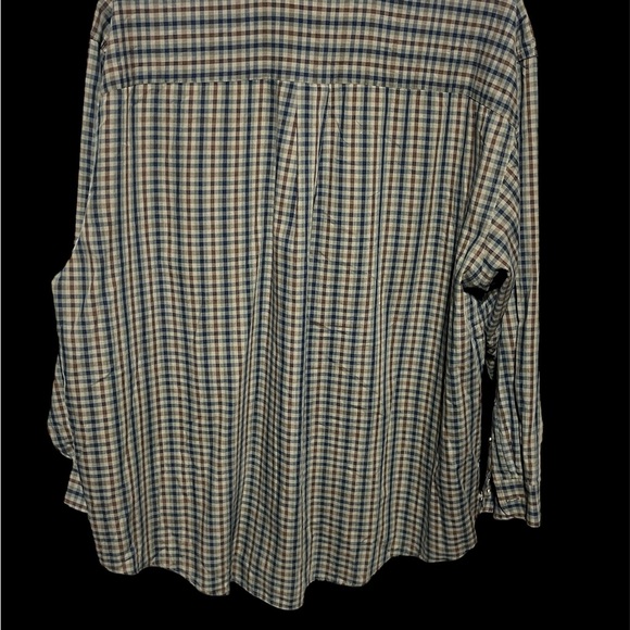 VAN HEUSEN (2X) MULTICOLORED PLAID BUTTON DOWN LONG SLEEVE PREOWNED SHIRT - Picture 2 of 9